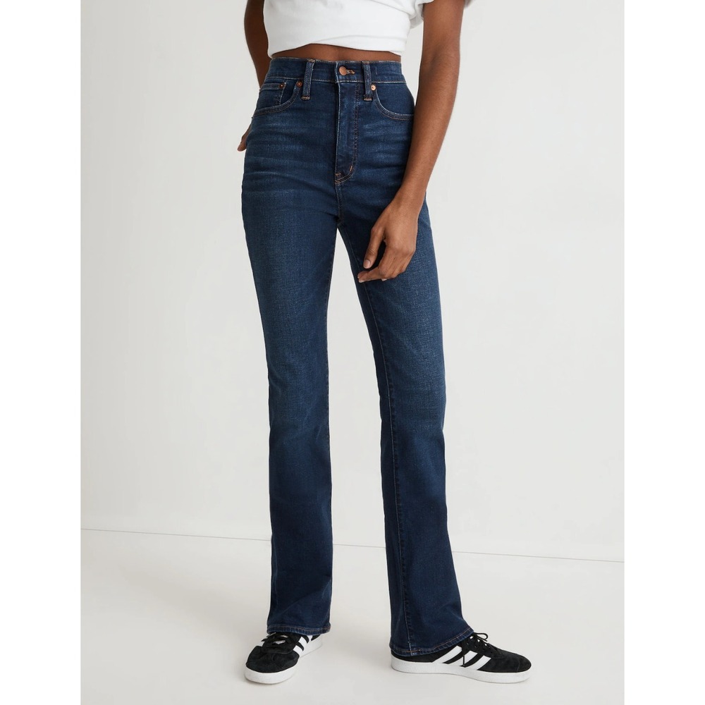 Madewell Skinny Flare Jeans Colleton‎ Wash Dark Denim Clean Girl Date Night 23